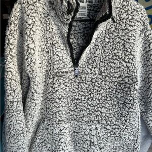Victoria's Secret PINK Black and White Sherpa Hoodie